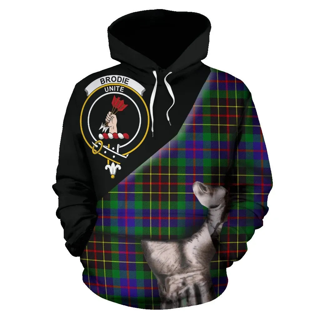 Printivon Brodie Hunting Modern Tartan Clan Crest Hoodie Patronage
