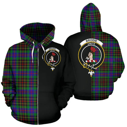 Printivon Brodie Hunting Modern Tartan Hoodie Half Of Me