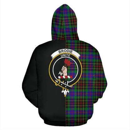 Printivon Brodie Hunting Modern Tartan Hoodie Half Of Me