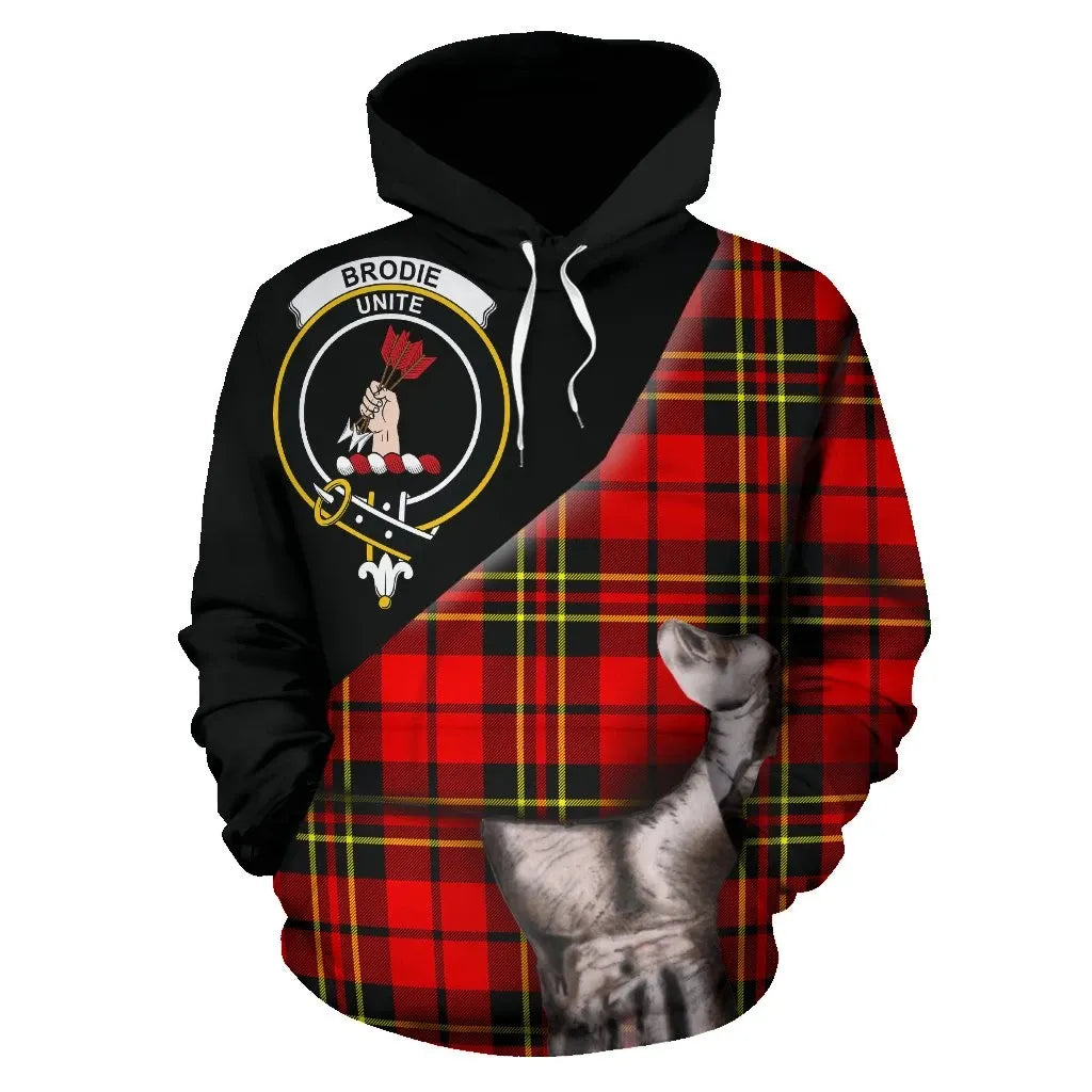 Printivon Brodie Modern Tartan Clan Crest Hoodie Patronage
