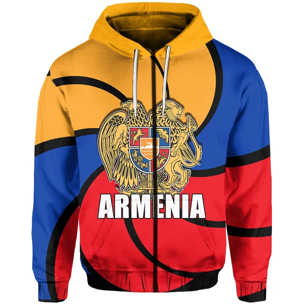 Armenian Symbol Of Eternity Flag Zip Hoodie T