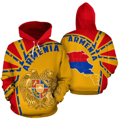 Armenia Map Hoodie Armenia Flag Unisex Printed Hoodie