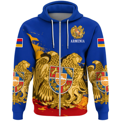 Armenia Special Zip Hoodie Blue Version