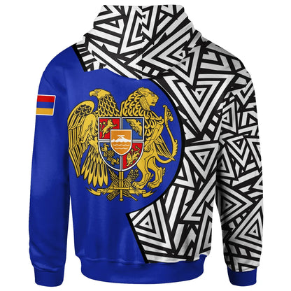 Armenia Hoodie Coat Of Arms Of Armenia With Triangle Seamless Pattern