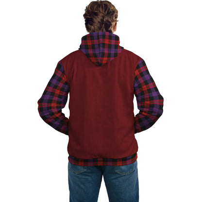 Printivon Brown Clans Tartan All Over Hoodie Sleeve Color