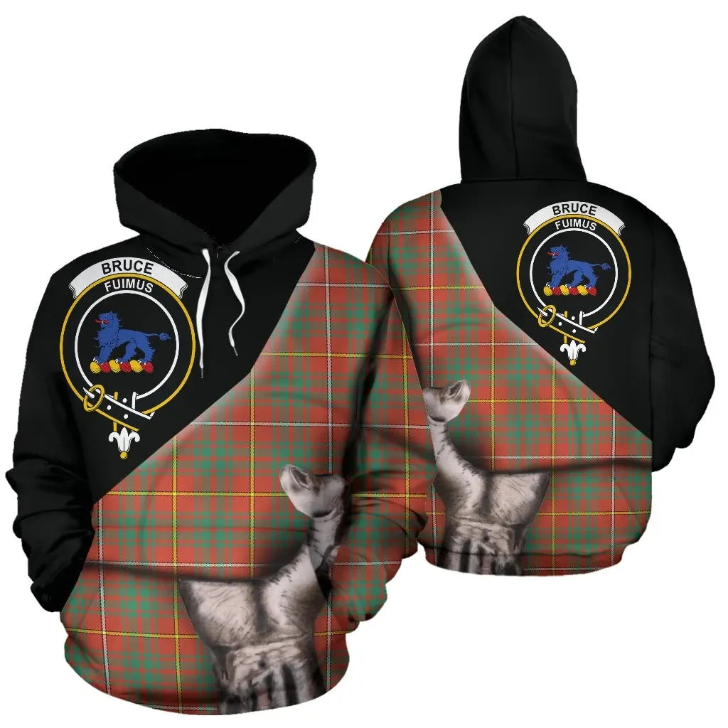 Printivon Bruce Ancient Tartan Clan Crest Hoodie Patronage