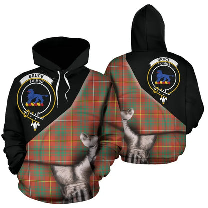 Printivon Bruce Ancient Tartan Clan Crest Hoodie Patronage