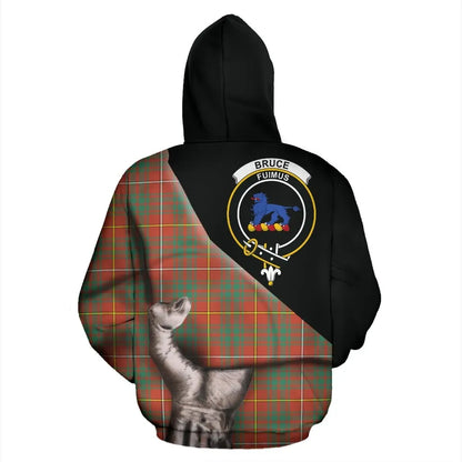 Printivon Bruce Ancient Tartan Clan Crest Hoodie Patronage
