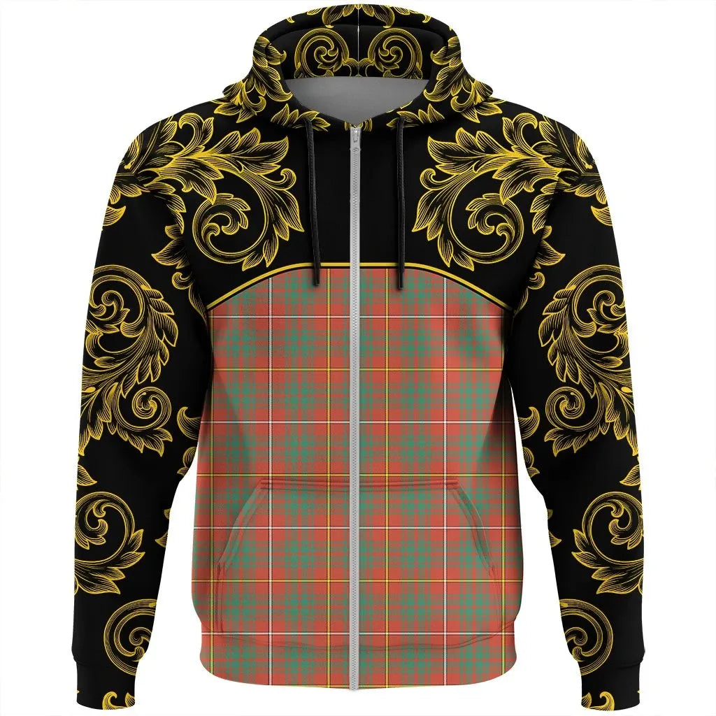 Printivon Bruce Ancient Tartan Clan Crest Zip Hoodie Empire I