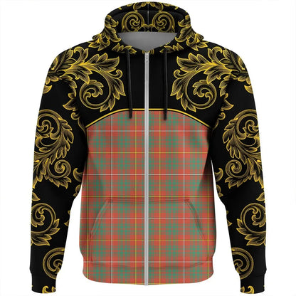 Printivon Bruce Ancient Tartan Clan Crest Zip Hoodie Empire I