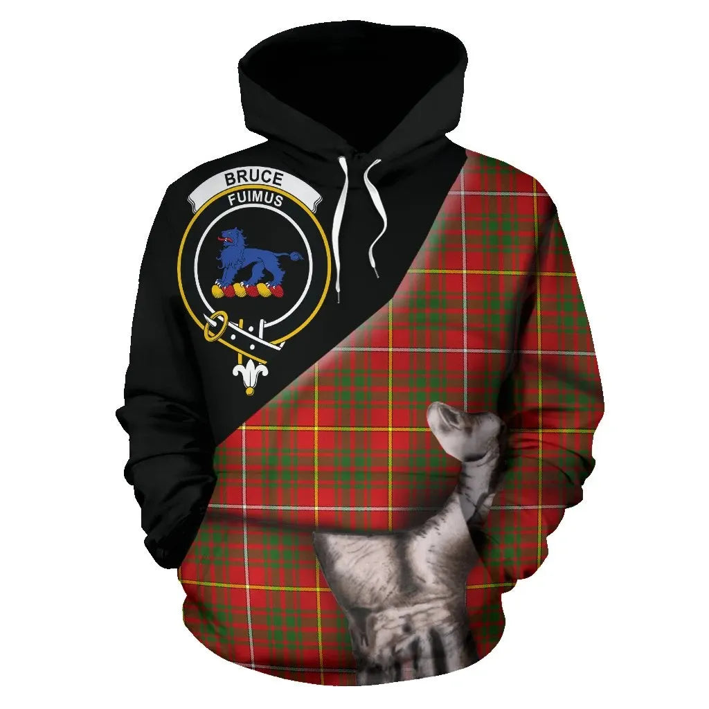 Printivon Bruce Modern Tartan Clan Crest Hoodie Patronage