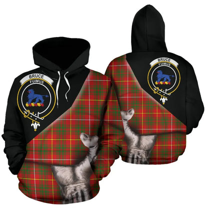 Printivon Bruce Modern Tartan Clan Crest Hoodie Patronage