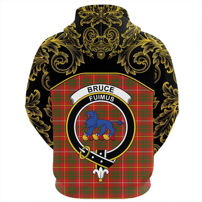 Printivon Bruce Modern Tartan Clan Crest Zip Hoodie Empire I