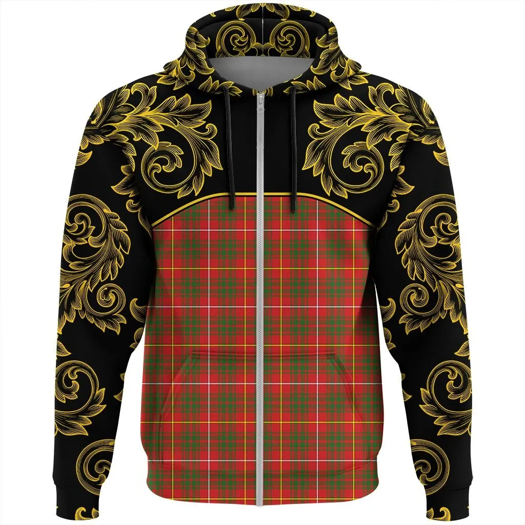 Printivon Bruce Modern Tartan Clan Crest Zip Hoodie Empire I