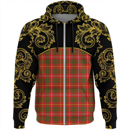 Printivon Bruce Modern Tartan Clan Crest Zip Hoodie Empire I