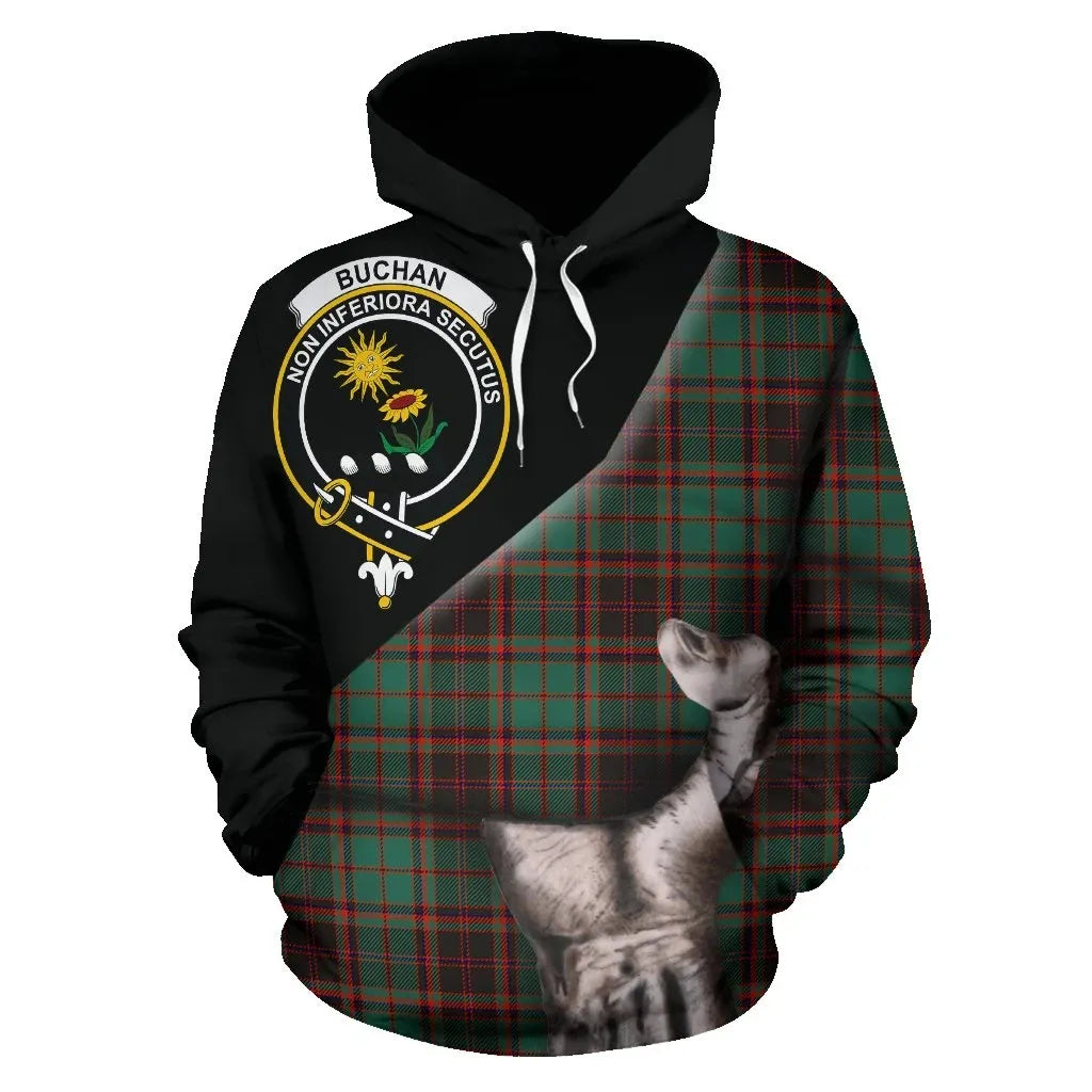 Printivon Buchan Ancient Tartan Clan Crest Hoodie Patronage
