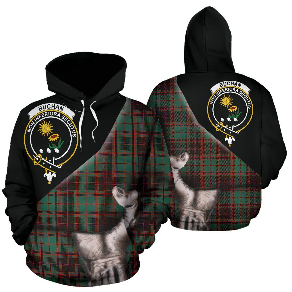 Printivon Buchan Ancient Tartan Clan Crest Hoodie Patronage