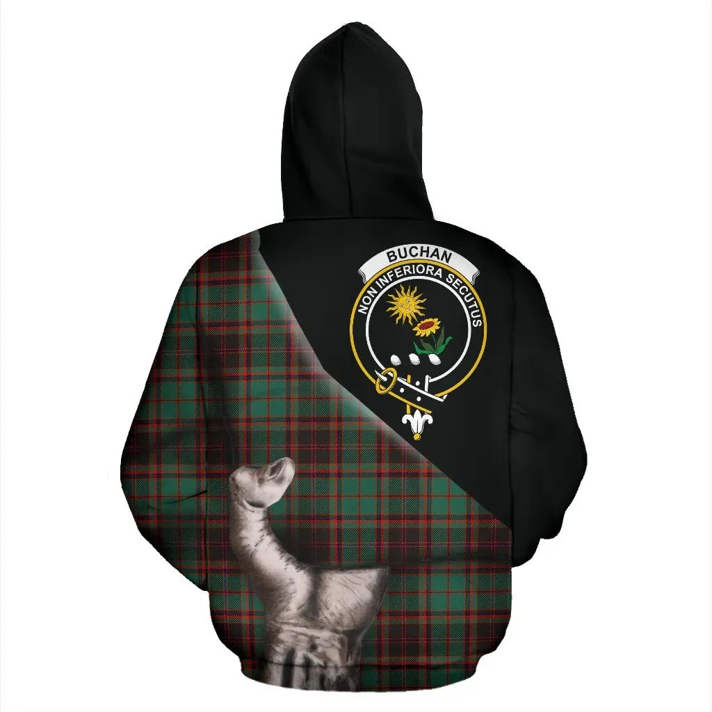 Printivon Buchan Ancient Tartan Clan Crest Hoodie Patronage
