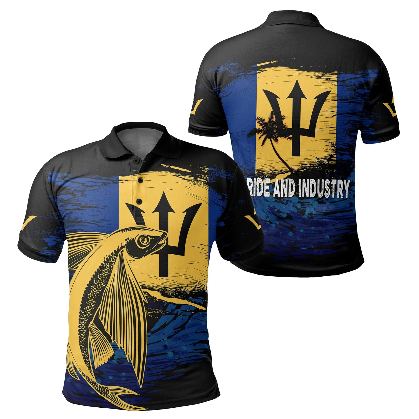 Barbados Men's Polo Shirt Flying Fish