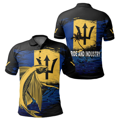 Barbados Men's Polo Shirt Flying Fish