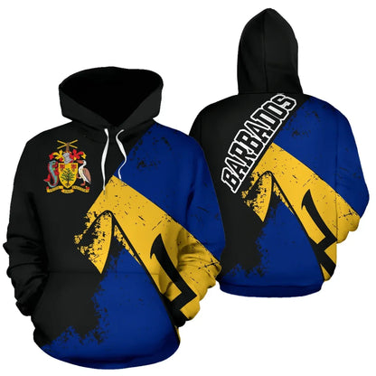 Barbados Special Grunge Flag Pullover Hoodie