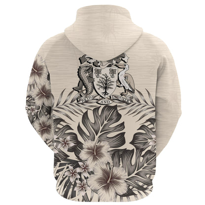 Barbados Zip Hoodie The Beige Hibiscus