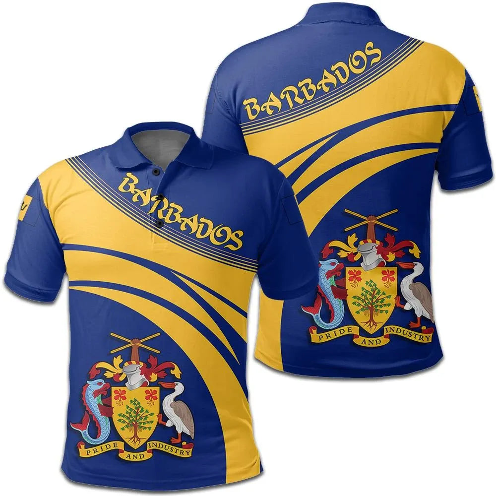 Barbados Coat Of Arms Polo Shirt Cricket Style W