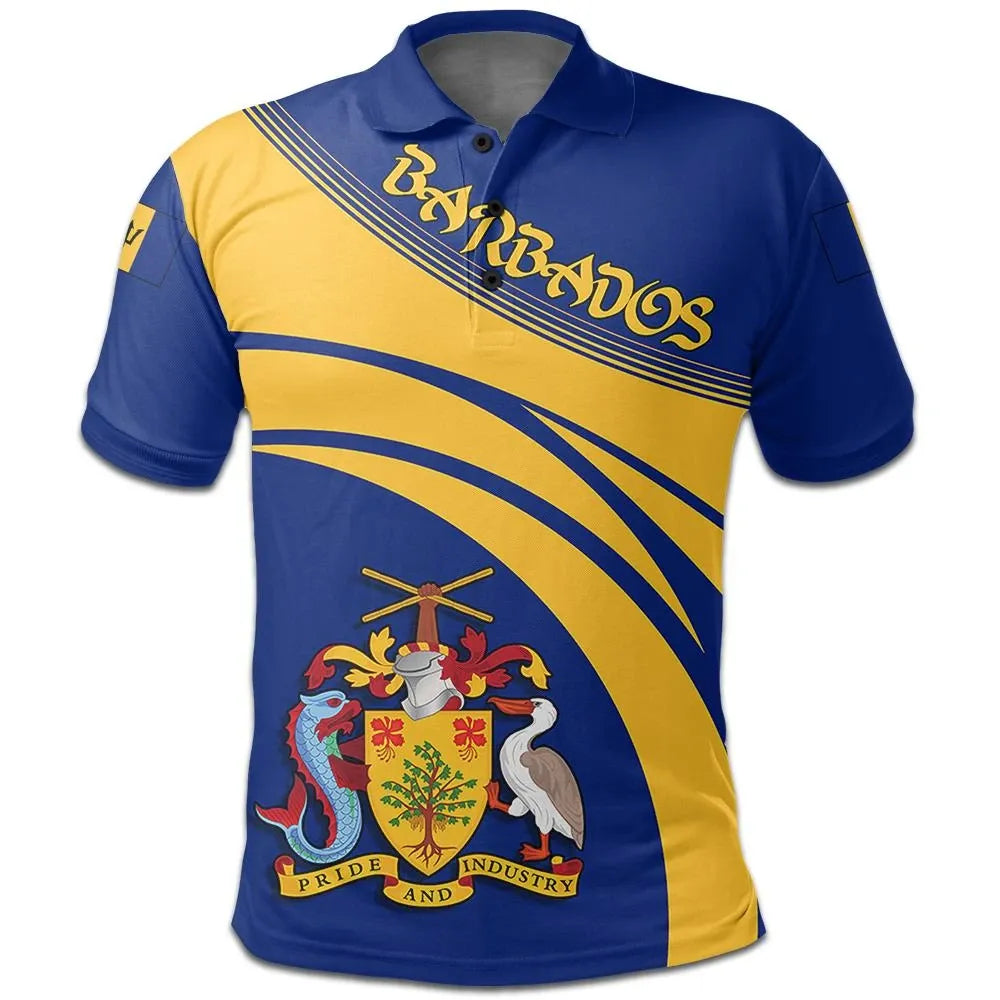 Barbados Coat Of Arms Polo Shirt Cricket Style W