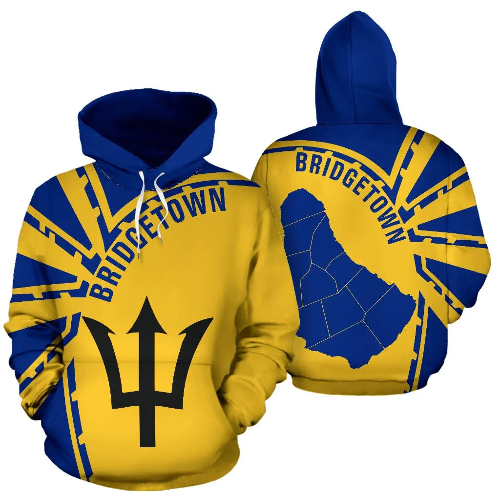 Bridgetown Hoodie Barbados Map Unisex Zip Hoodie