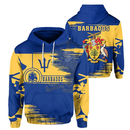 Barbados Coat Of Arms Hoodie Sport Ver