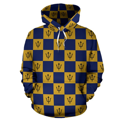 Barbados Checkerboard Hoodie Barbados Pride Unisex Printed Zip Hoodie