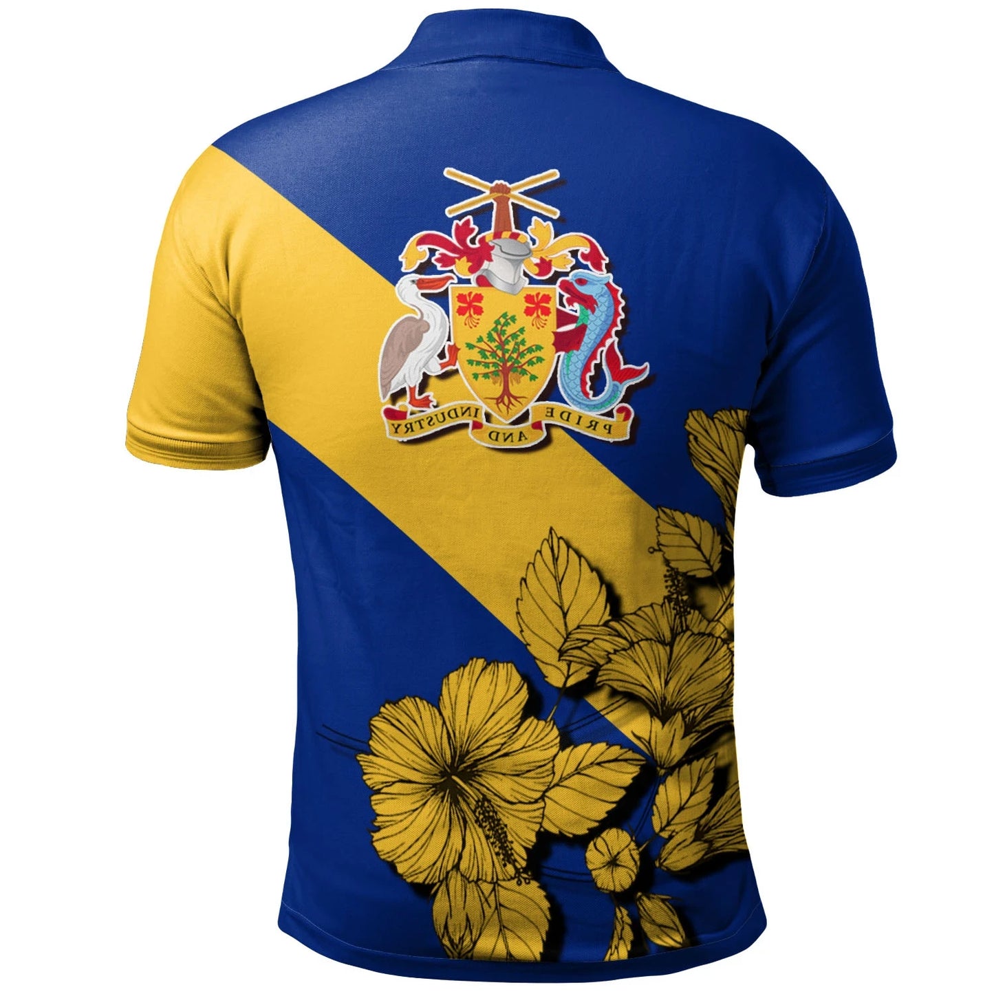 Barbados Polo shirt Crest Hibiscus