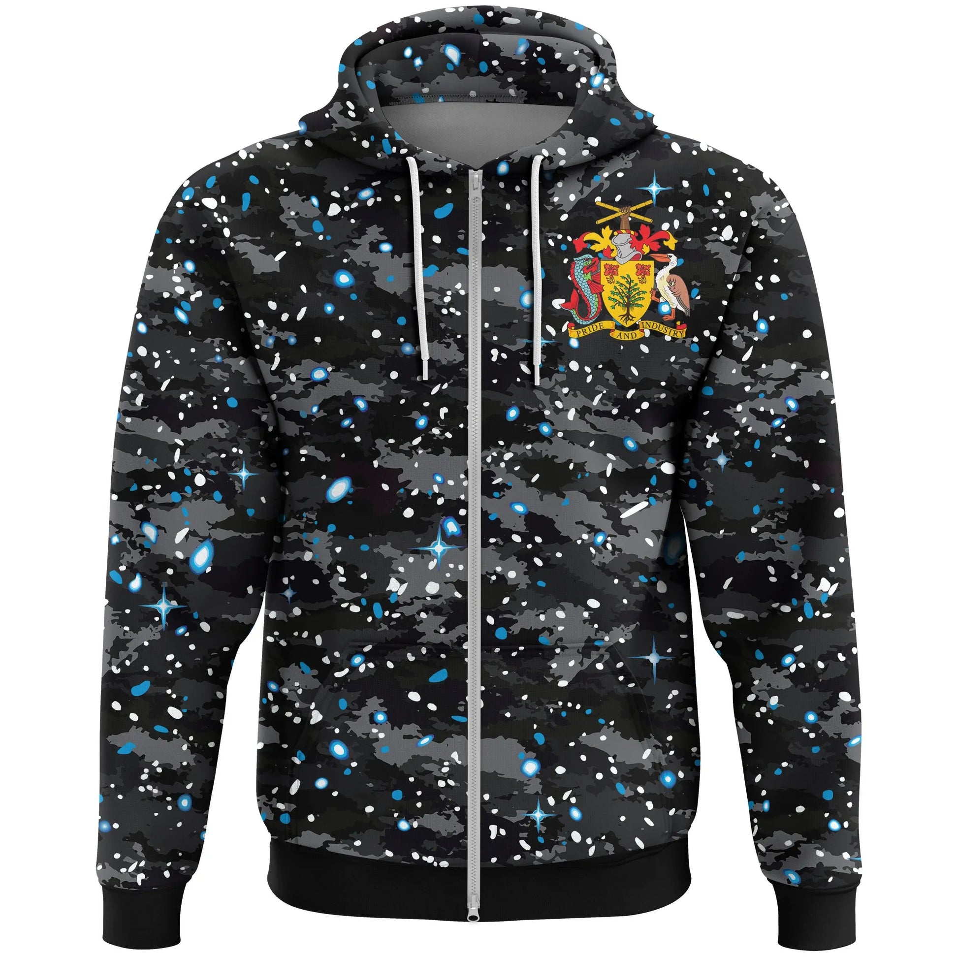 Barbados Hoodie Space Camo Zip