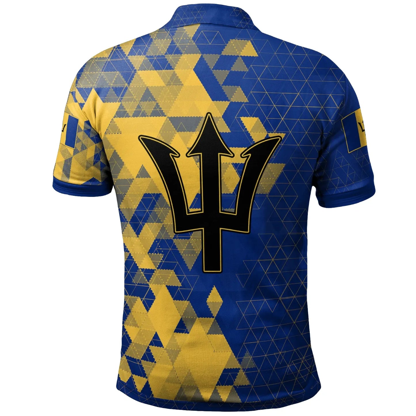 Barbados Polo Shirt National Flag Polygon Style