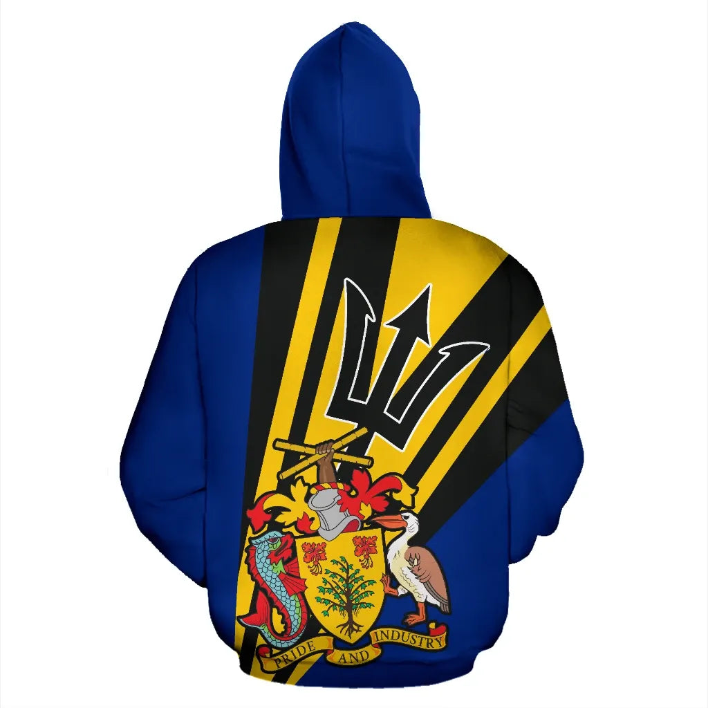 Barbados Hoodie Coat Of Arms Unisex Printed Zip Hoodie