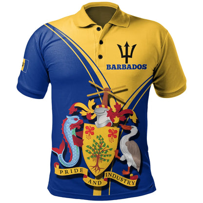 Barbados Polo Shirt Barbados Coat of Arms & Flag