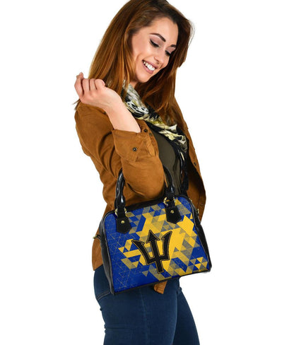 Barbados Shoulder Handbag National Flag Polygon Style