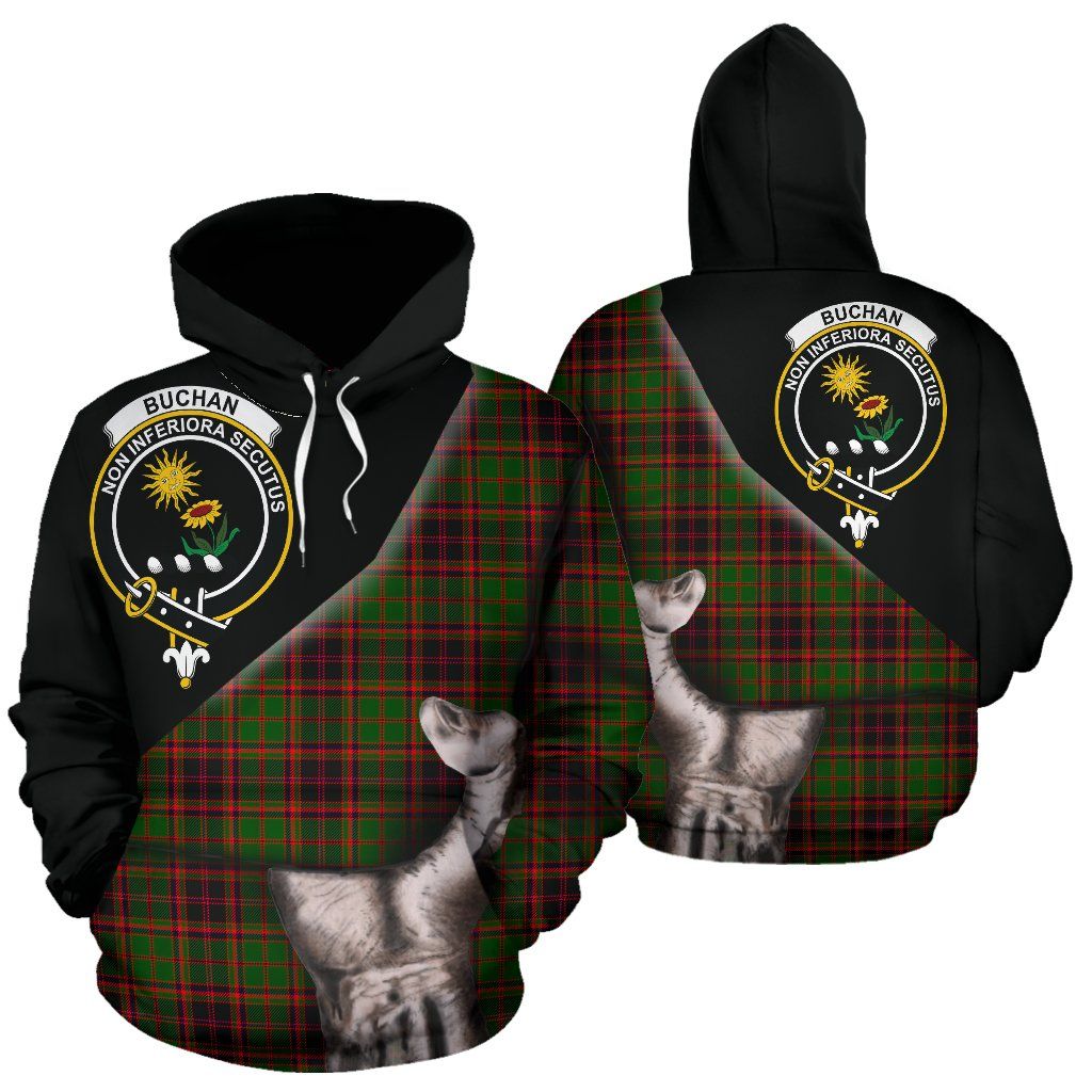Printivon Buchan Modern Tartan Clan Crest Hoodie Patronage