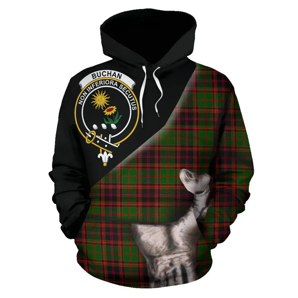 Printivon Buchan Modern Tartan Clan Crest Hoodie Patronage
