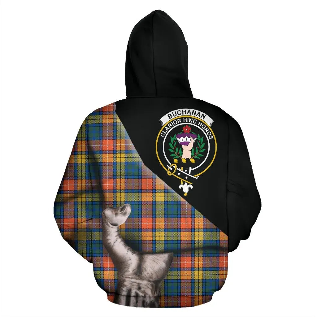 Printivon Buchanan Ancient Tartan Clan Crest Hoodie Patronage