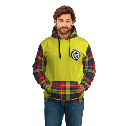 Printivon Buchanan Clans Tartan All Over Hoodie Sleeve Color