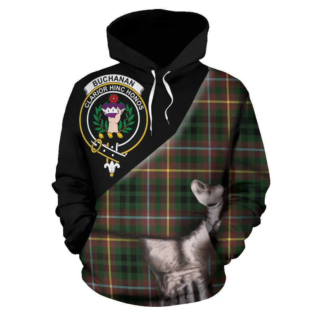 Printivon Buchanan Hunting Tartan Clan Crest Hoodie Patronage