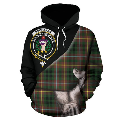 Printivon Buchanan Hunting Tartan Clan Crest Hoodie Patronage