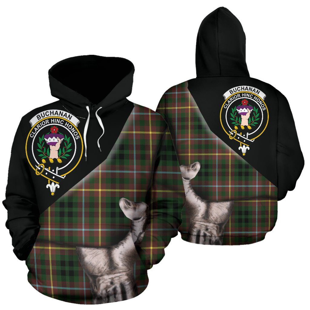 Printivon Buchanan Hunting Tartan Clan Crest Hoodie Patronage