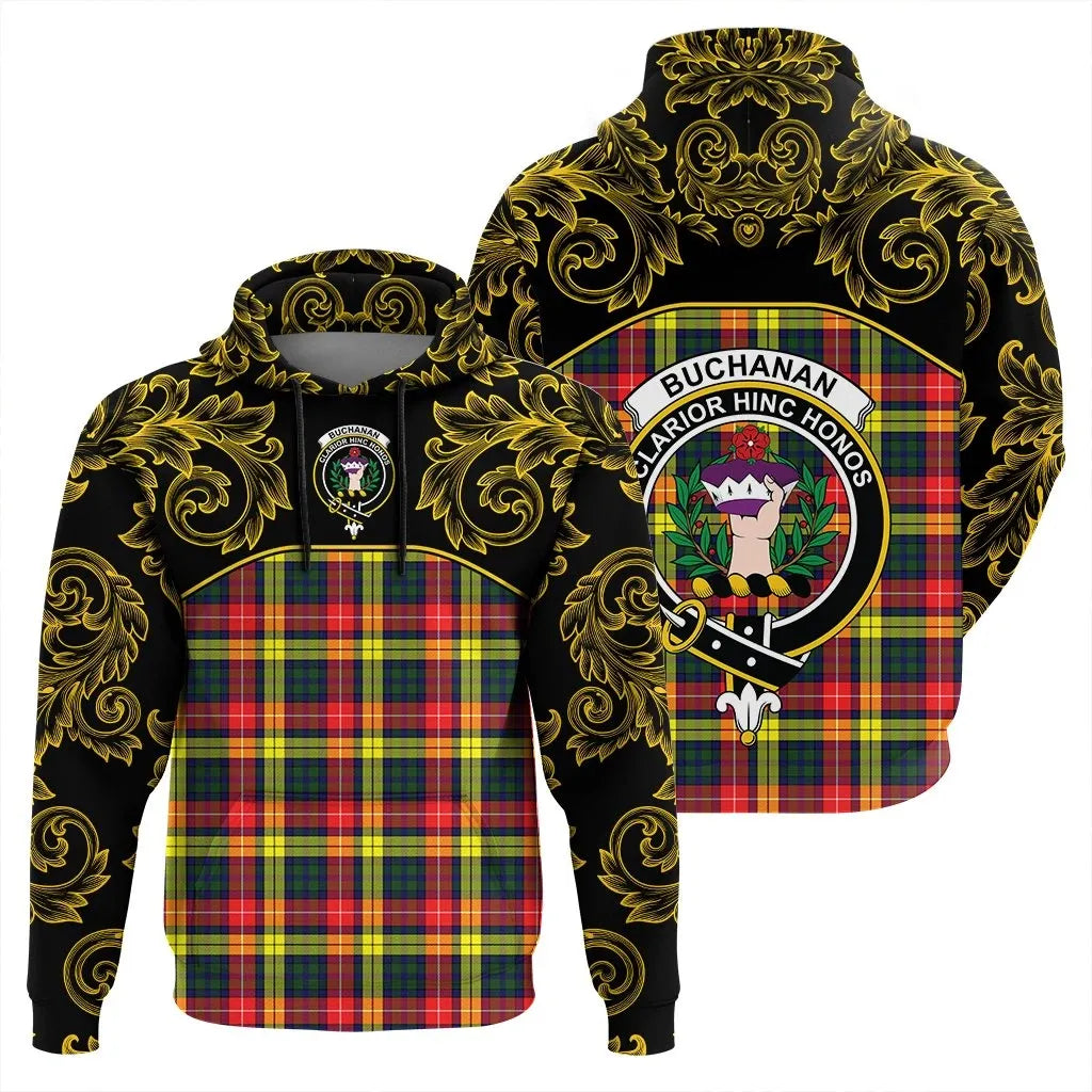 Printivon Buchanan Modern Tartan Clan Crest Hoodie Empire I
