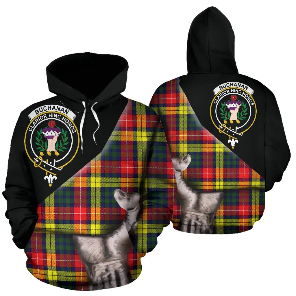 Printivon Buchanan Modern Tartan Clan Crest Hoodie Patronage