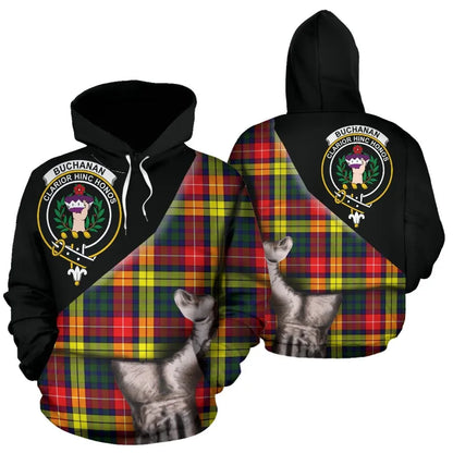 Printivon Buchanan Modern Tartan Clan Crest Hoodie Patronage