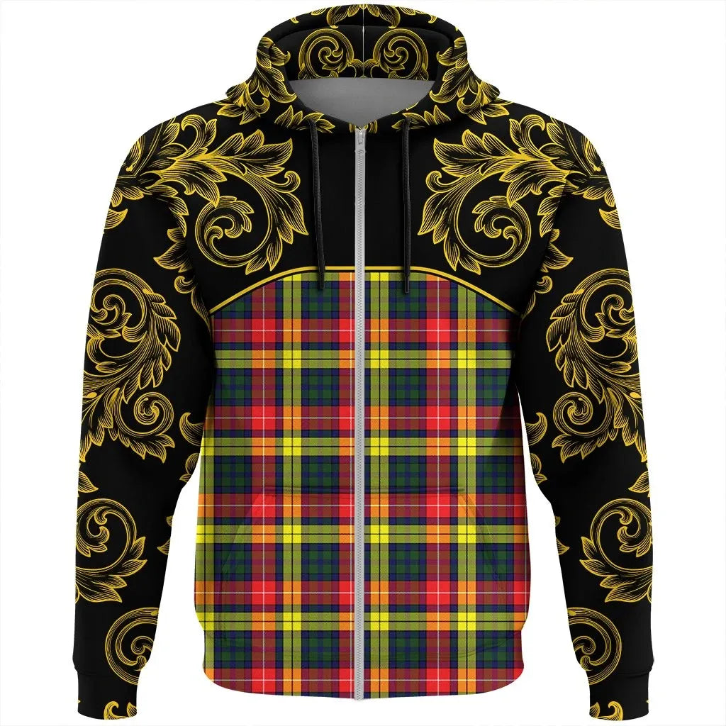 Printivon Buchanan Modern Tartan Clan Crest Zip Hoodie Empire I