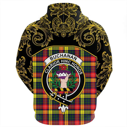 Printivon Buchanan Modern Tartan Clan Crest Zip Hoodie Empire I