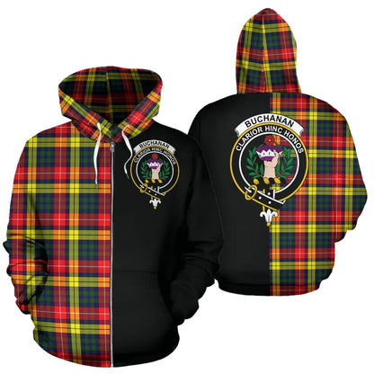 Printivon Buchanan Modern Tartan Hoodie Half Of Me